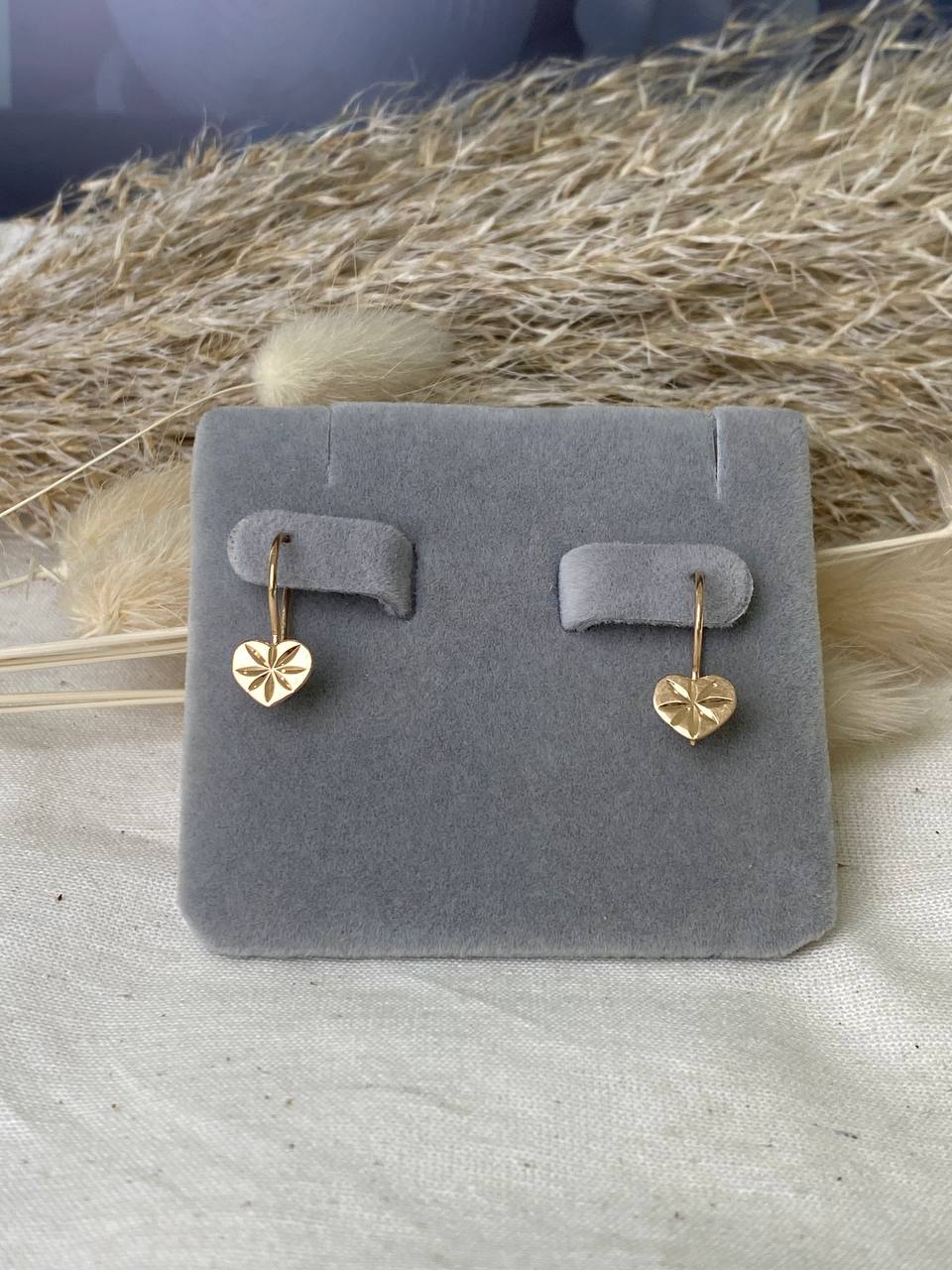 Серьги детские из красного золота  585 пробы